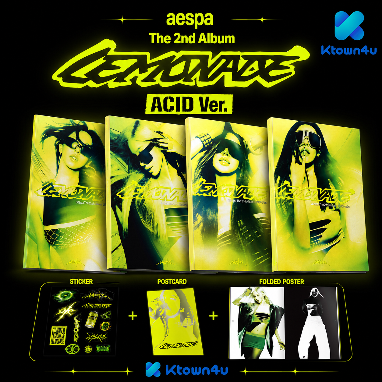[PRE-ORDER]Ktown4u Exclusive aespa - 2nd Album [LEMONADE] (ACID Ver.) (Random Ver.)