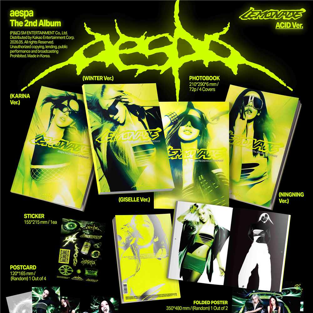 [PRE-ORDER]Ktown4u Exclusive aespa - 2nd Album [LEMONADE] (ACID Ver.) (Random Ver.)